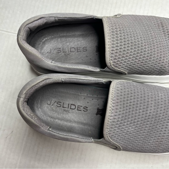 J/Slides Aileen Perforated Grey Platform Sneakers - Picture 7 of 10